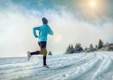Trail-running on the snow